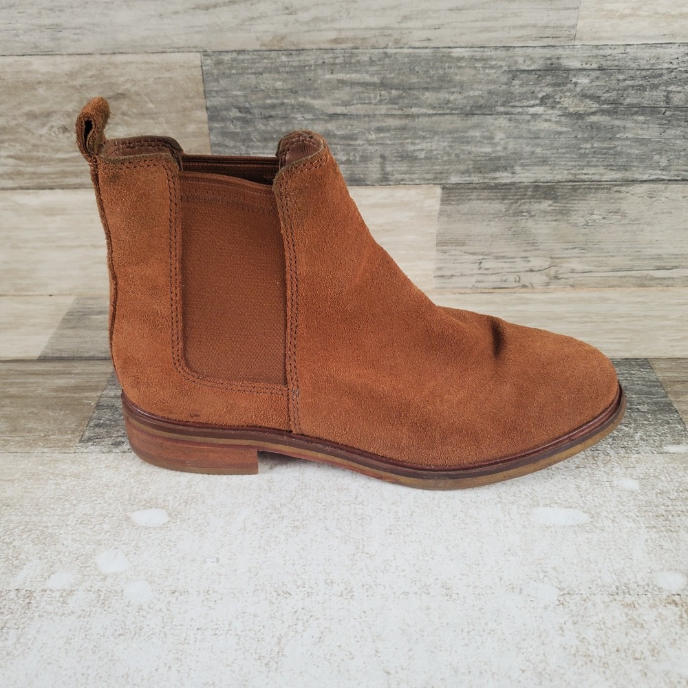Clarks Clarkdale Arlo Womens Chelsea Ankle Boot Sz 8 Brown Suede Leather Pull On